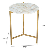 Zuo Modern Haru Side Table White and Gold