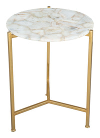 Zuo Modern Haru Side Table White and Gold
