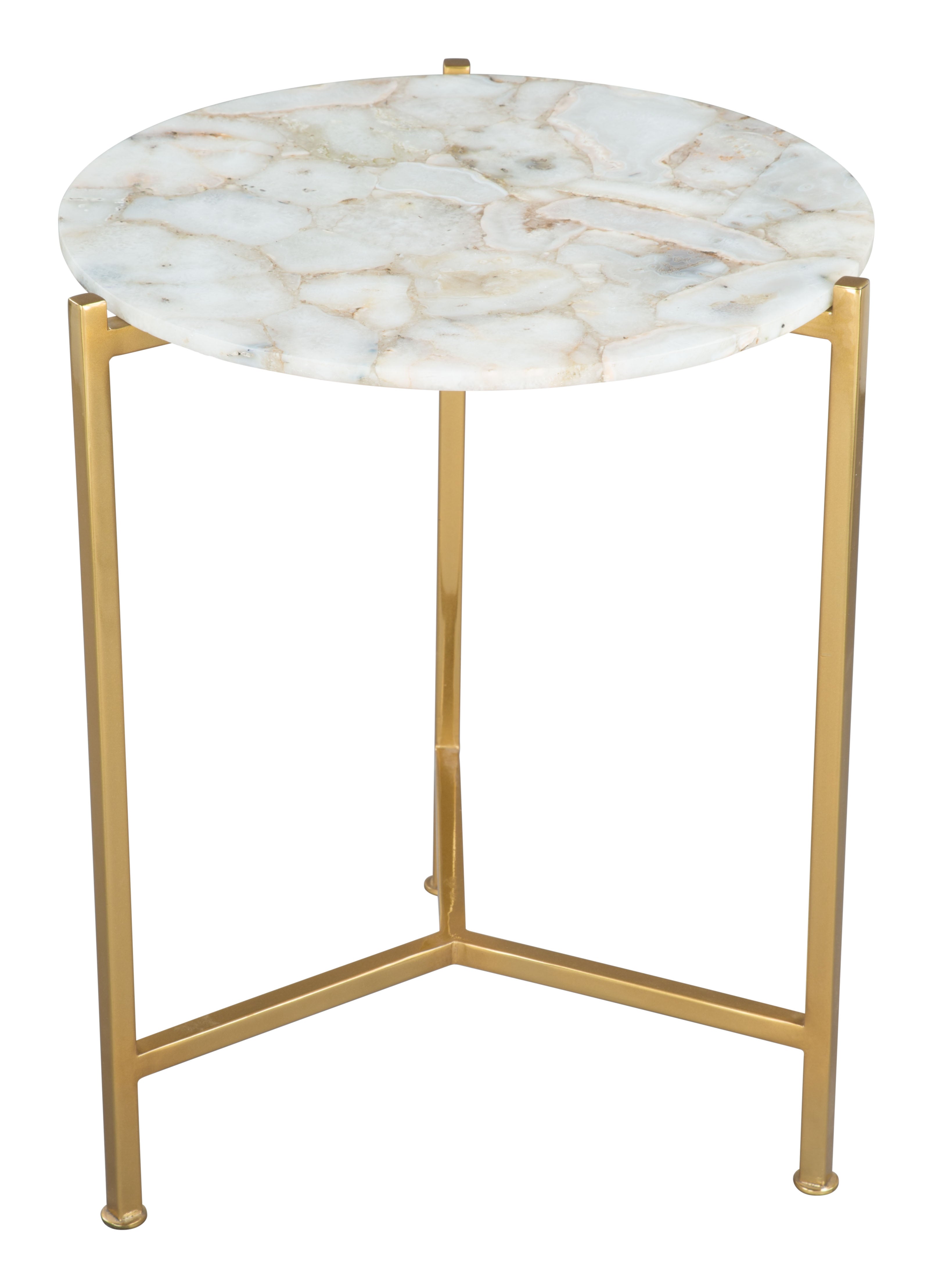 Zuo Modern Haru Side Table White and Gold