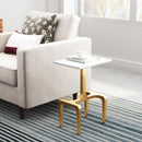 Zuo Modern Clement Side Table White and Gold