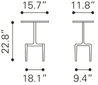 Zuo Modern Clement Side Table White and Gold
