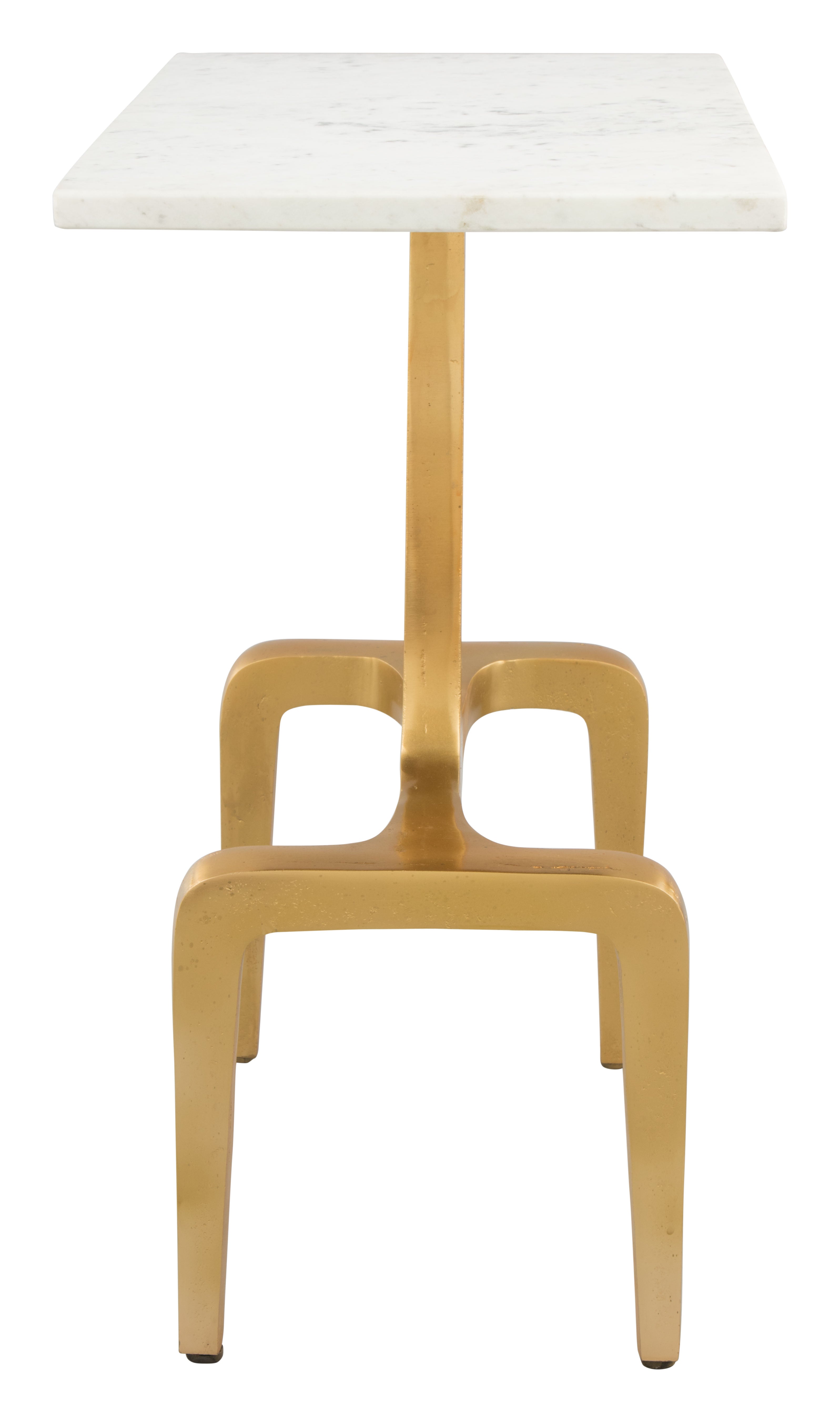 Zuo Modern Clement Side Table White and Gold
