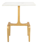 Zuo Modern Clement Side Table White and Gold