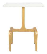 Zuo Modern Clement Side Table White and Gold