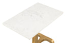 Zuo Modern Clement Side Table White and Gold