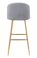 Zuo Modern Cozy Barstool Gray and Gold