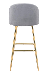 Zuo Modern Cozy Barstool Gray and Gold