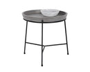 Sunpan Remy End Table - Black-Grey / Antique Brass-White