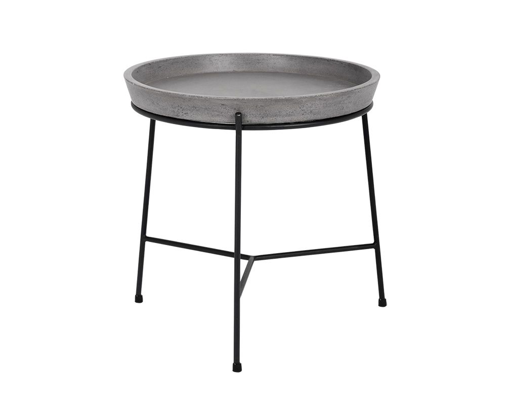 Sunpan Remy End Table - Black-Grey / Antique Brass-White