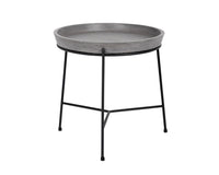 Sunpan Remy End Table - Black-Grey / Antique Brass-White