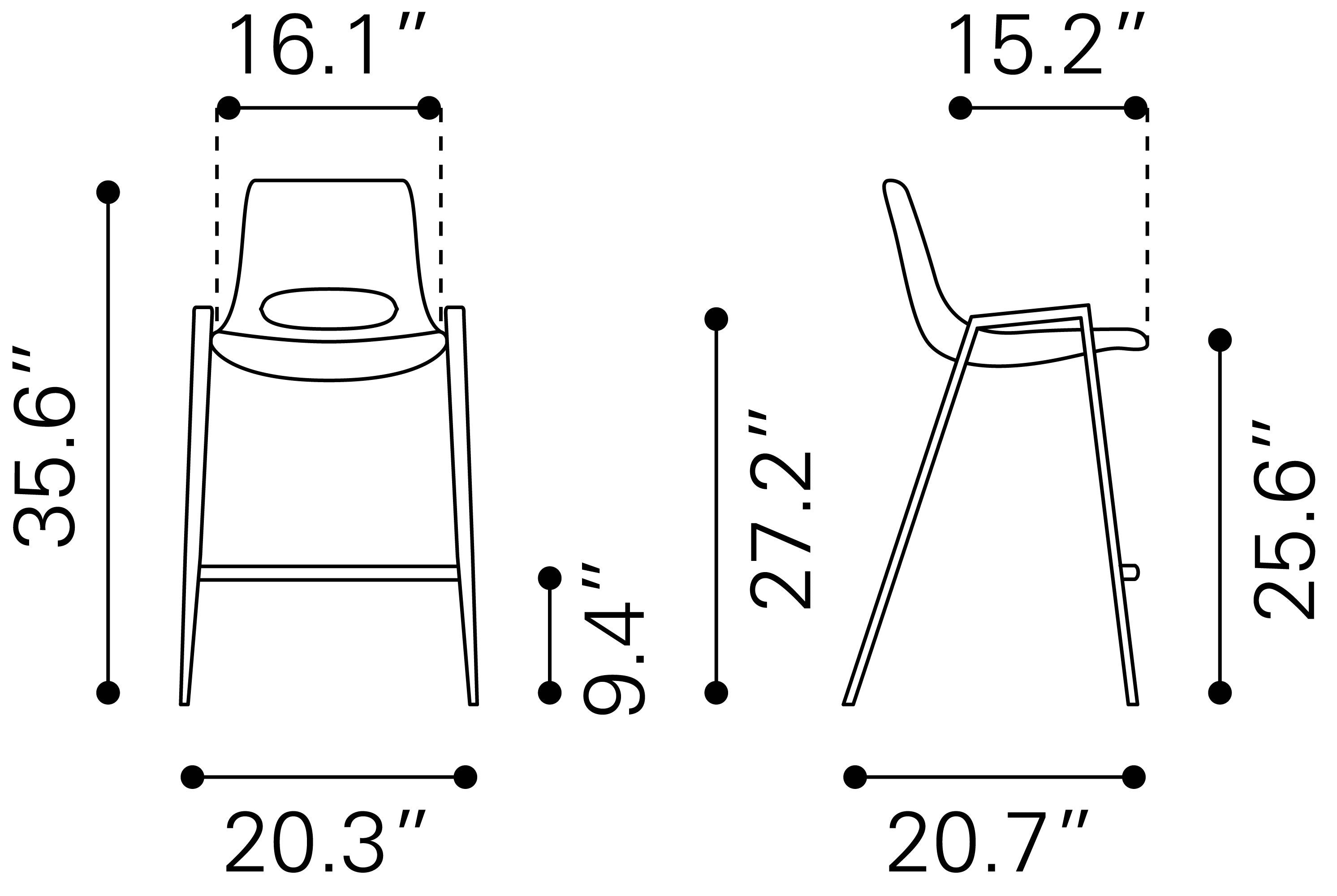 Zuo Modern Desi Counter Stool - Set of 2