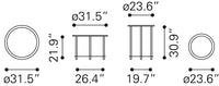 Zuo Modern Davis Coffee Table Set in White and Black - Set of 2