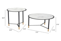 Zuo Modern Davis Coffee Table Set in White and Black - Set of 2