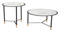 Zuo Modern Davis Coffee Table Set in White and Black - Set of 2