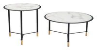 Zuo Modern Davis Coffee Table Set in White and Black - Set of 2