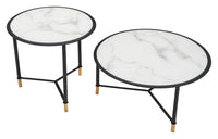 Zuo Modern Davis Coffee Table Set in White and Black - Set of 2