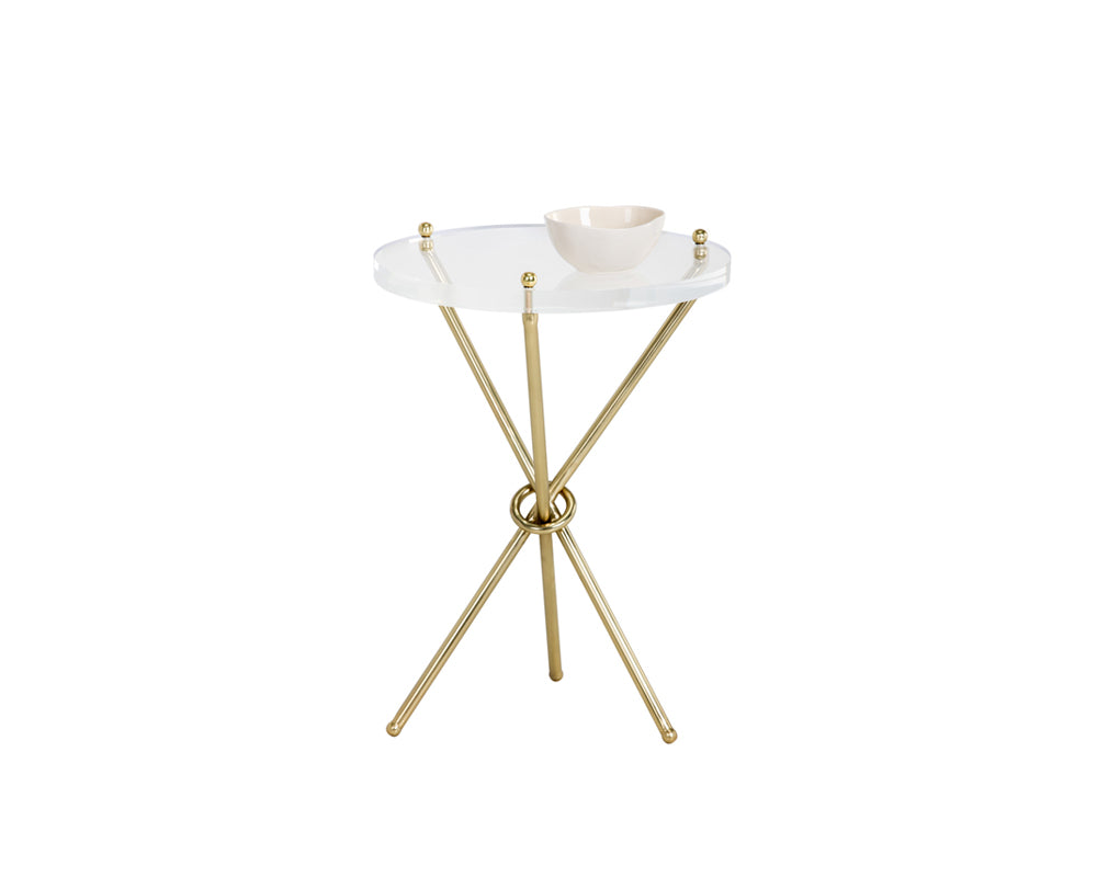 Sunpan Cher Side Table - Brass/Nickel