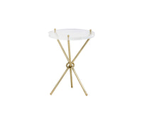 Sunpan Cher Side Table - Brass/Nickel