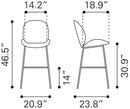 Zuo Modern Miles Barstool in Red/Green
