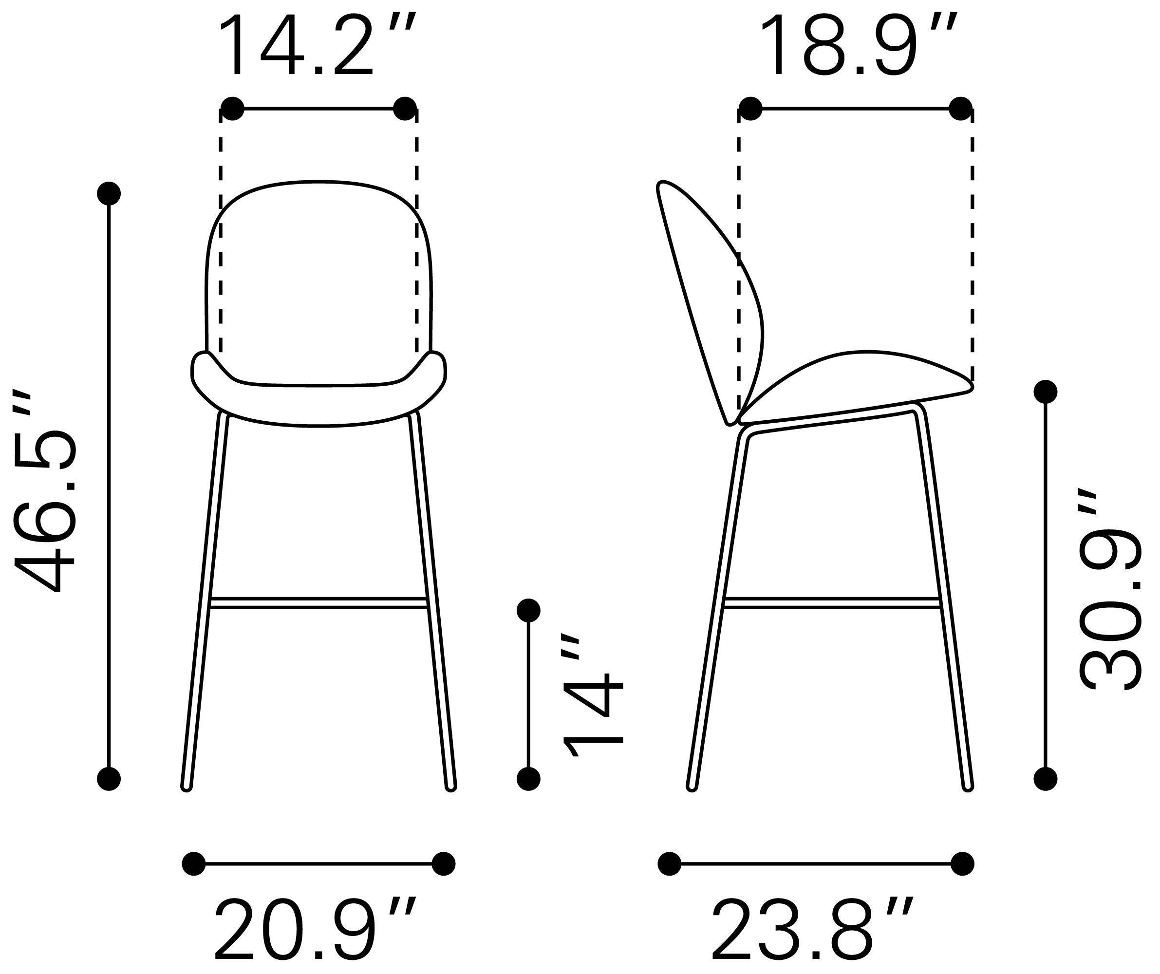 Zuo Modern Miles Barstool in Red/Green