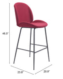 Zuo Modern Miles Barstool in Red/Green