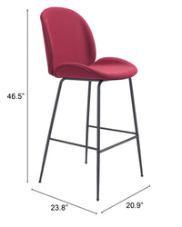 Zuo Modern Miles Barstool in Red/Green