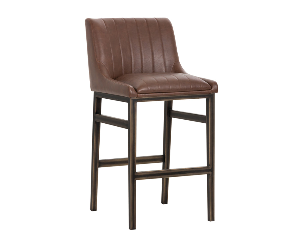 Sunpan Halden Barstool - Bravo Cream/Bravo Metal/Vintage Black/Vintage Blue/Vintage Cognac