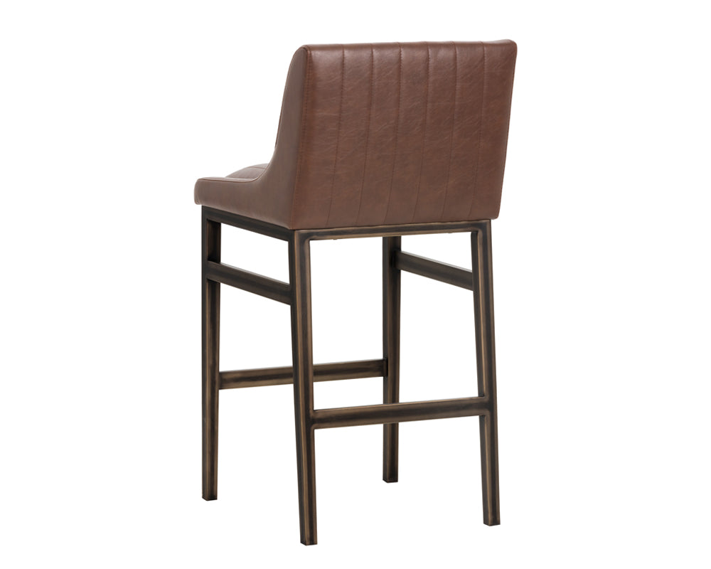 Sunpan Halden Barstool - Bravo Cream/Bravo Metal/Vintage Black/Vintage Blue/Vintage Cognac