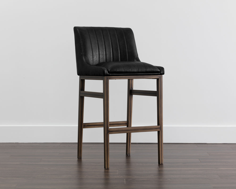 Sunpan Halden Barstool - Bravo Cream/Bravo Metal/Vintage Black/Vintage Blue/Vintage Cognac