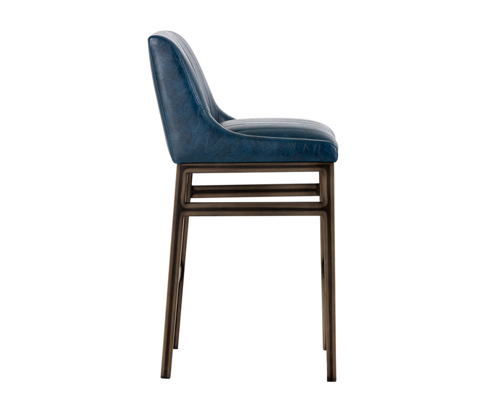 Sunpan Halden Barstool - Bravo Cream/Bravo Metal/Vintage Black/Vintage Blue/Vintage Cognac