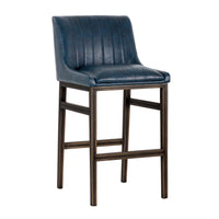 Sunpan Halden Barstool in Vintage Black/Blue/Cognac