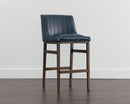 Sunpan Halden Barstool in Vintage Black/Blue/Cognac