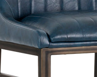 Sunpan Halden Barstool in Vintage Black/Blue/Cognac
