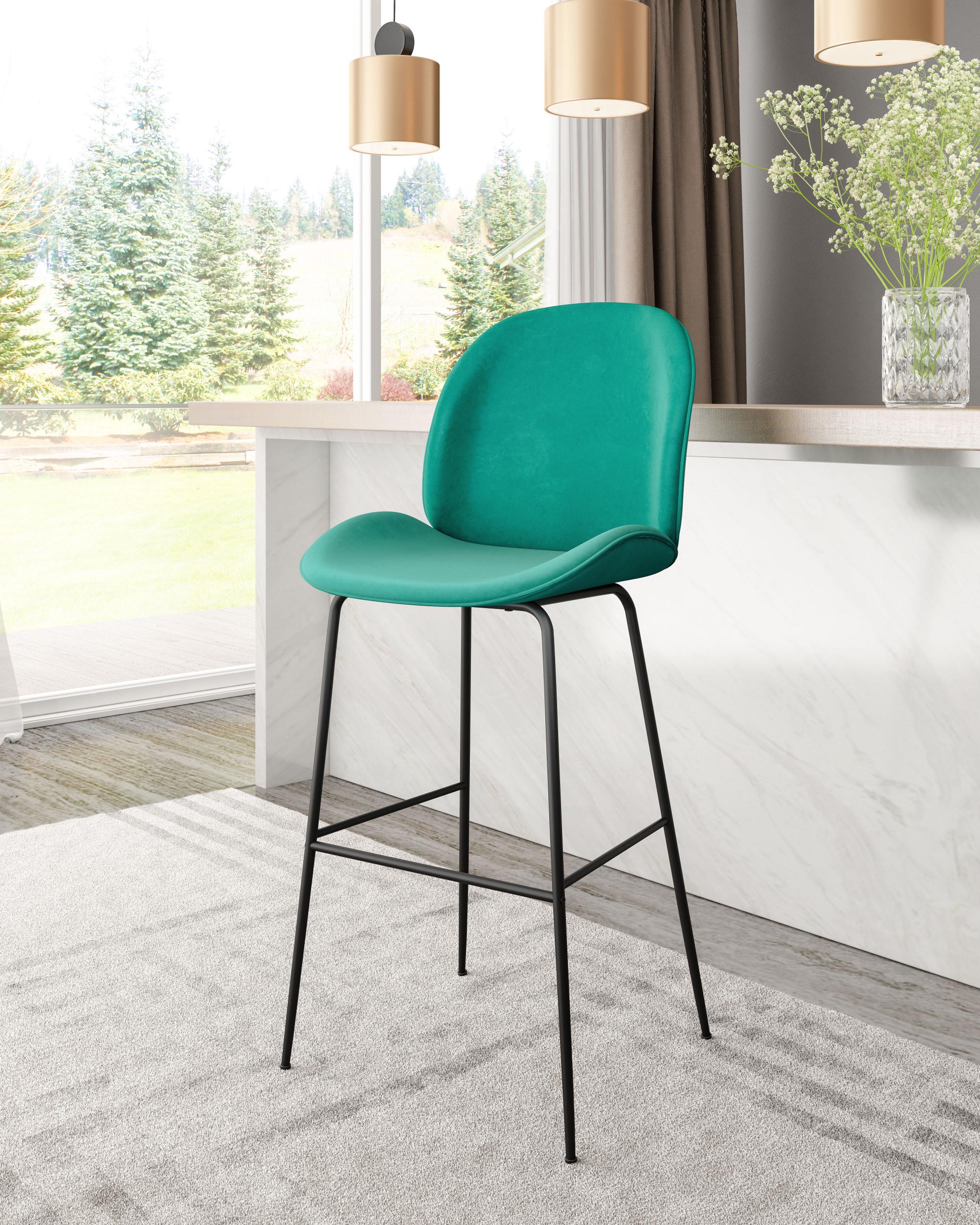 Zuo Modern Miles Barstool in Red/Green