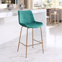 Zuo Modern Tony Counter Stool in Green/Yellow/Red and Gold