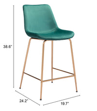 Zuo Modern Tony Counter Stool in Green/Yellow/Red and Gold