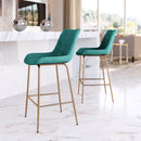 Zuo Modern Tony Counter Stool in Green/Yellow/Red and Gold