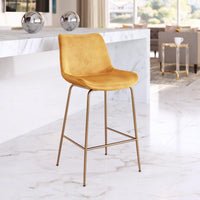 Zuo Modern Tony Counter Stool in Green/Yellow/Red and Gold
