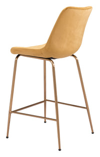 Zuo Modern Tony Counter Stool in Green/Yellow/Red and Gold