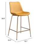 Zuo Modern Tony Counter Stool in Green/Yellow/Red and Gold
