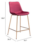 Zuo Modern Tony Counter Stool in Green/Yellow/Red and Gold
