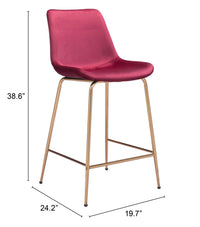 Zuo Modern Tony Counter Stool in Green/Yellow/Red and Gold