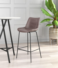 Zuo Modern Byron Barstool in Brown/Gray/White