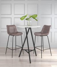 Zuo Modern Byron Barstool in Brown/Gray/White