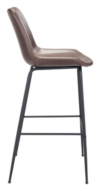 Zuo Modern Byron Barstool in Brown/Gray/White