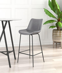 Zuo Modern Byron Barstool in Brown/Gray/White