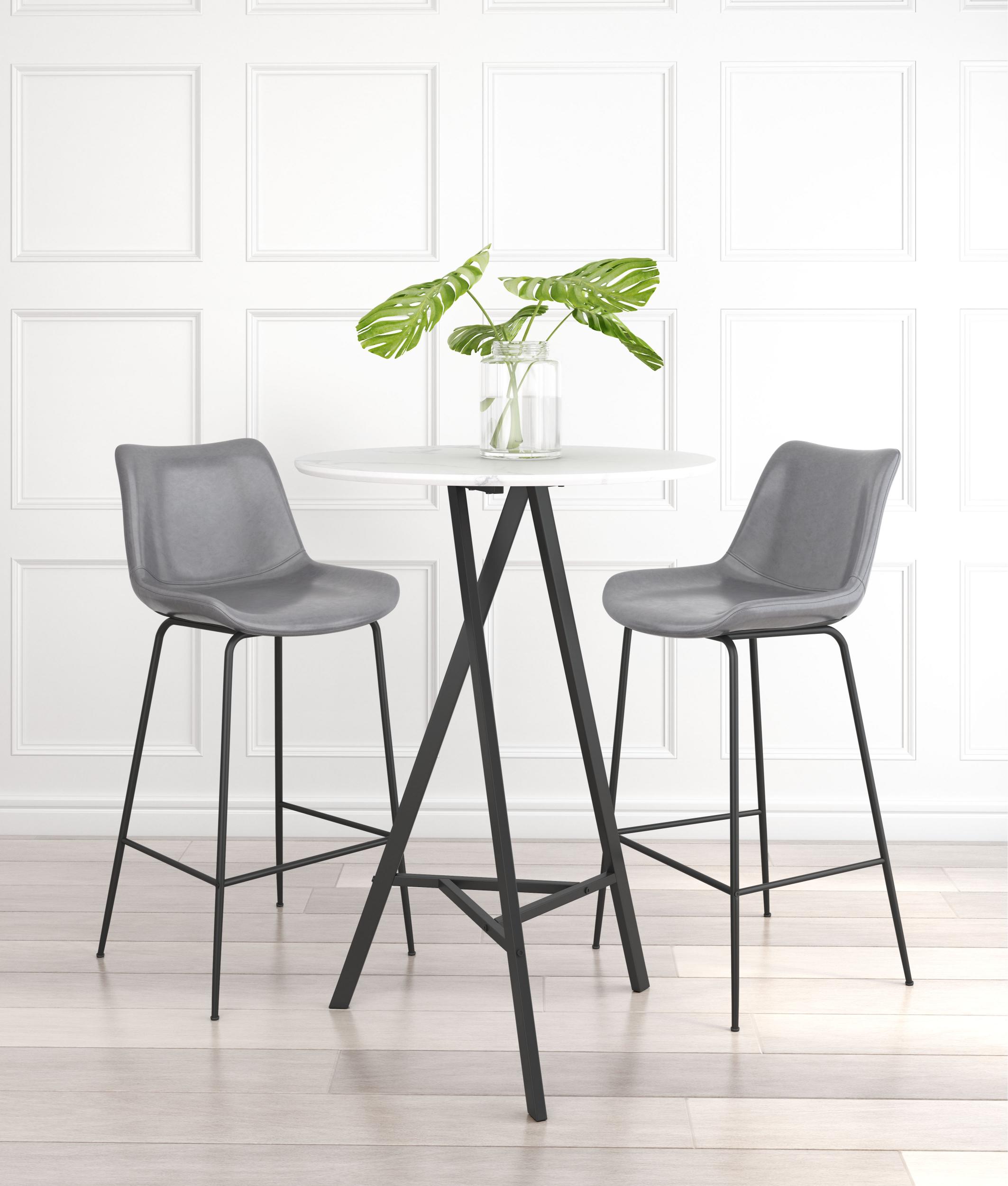 Zuo Modern Byron Barstool in Brown/Gray/White