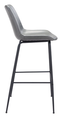 Zuo Modern Byron Barstool in Brown/Gray/White