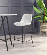 Zuo Modern Byron Barstool in Brown/Gray/White