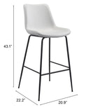 Zuo Modern Byron Barstool in Brown/Gray/White